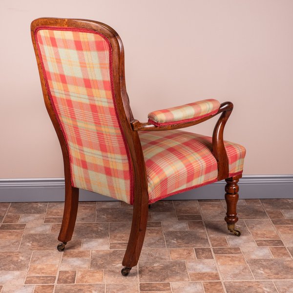 Rosewood Chair With Tartan Fabric