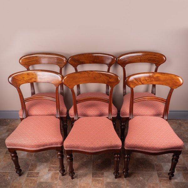 Set Of Six Mahogany Victorian Dining Chairs