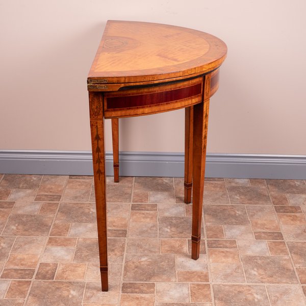 Highly Decorative Satinwood Card Table