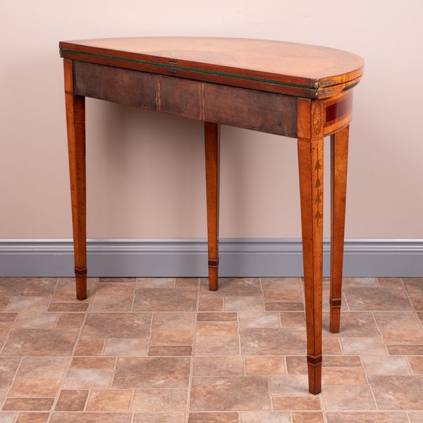 Highly Decorative Satinwood Card Table