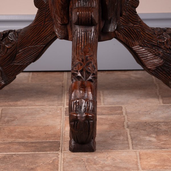 Heavily Carved Burmese Occasional Table