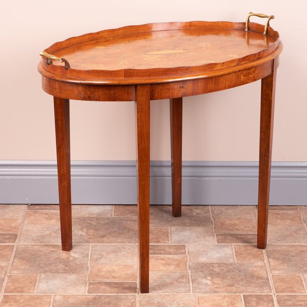 Marquetry Satinwood Tray On Stand