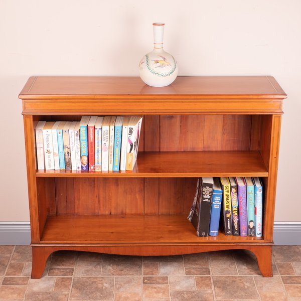Inlaid Yew Open Bookcase
