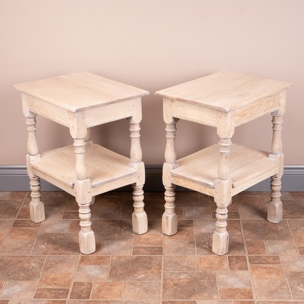 Pair Of Bleached Oak Bedside Tables