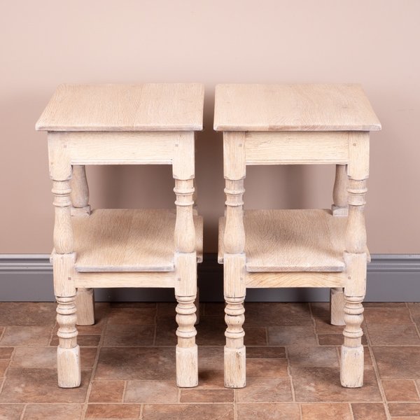 Pair Of Bleached Oak Bedside Tables