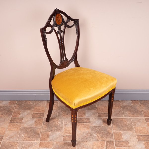 Set Of 4 Inlaid Mahogany Edwardian Chairs