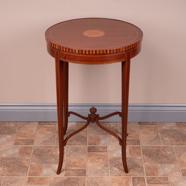Inlaid Mahogany Round Occasional Table