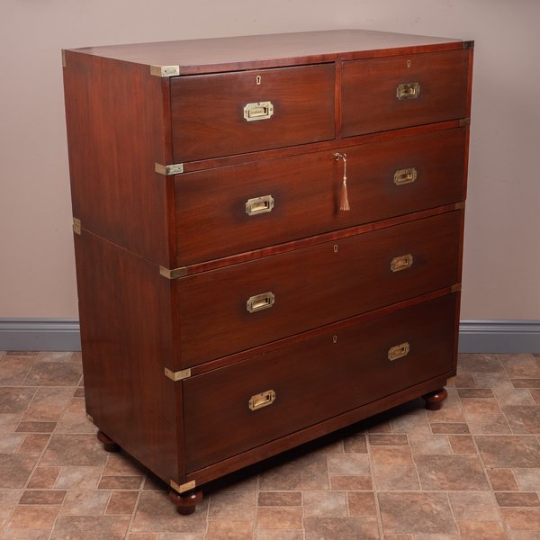 19thC Campaign Chest Of Drawers