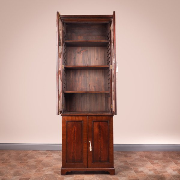 Slender Mahogany Cupboard Bookcase