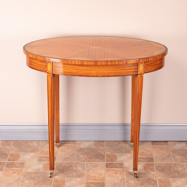 Inlaid Oval Satinwood Occasional Table