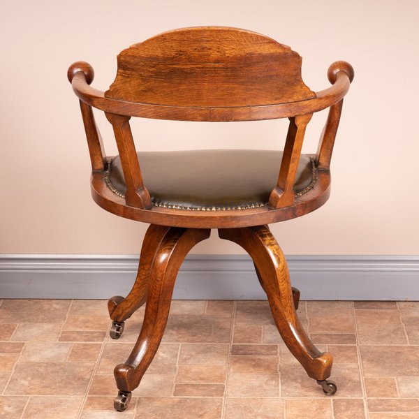Victorian Oak Revolving Office Desk Chair