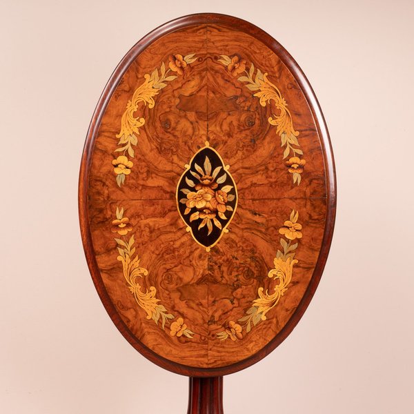 Good Quality Marquetry Walnut Occasional Tip Table