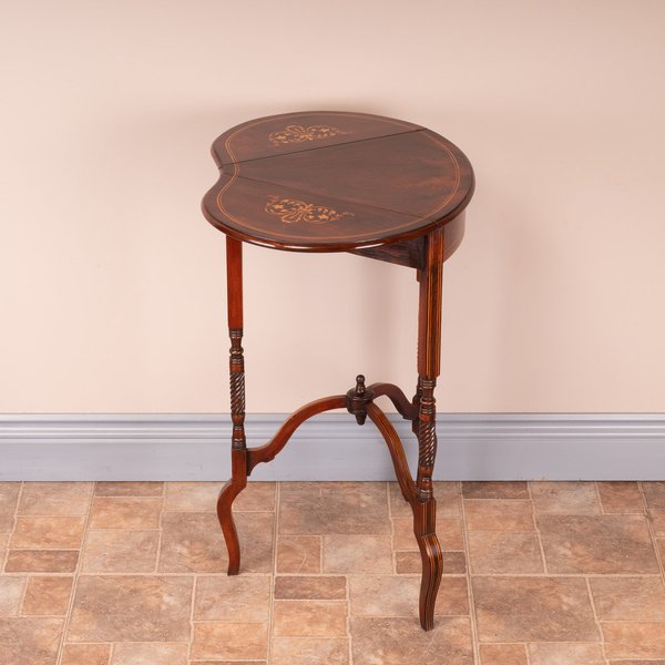 Edwardian Inlaid Rosewood Drop Leaf Occasional Table