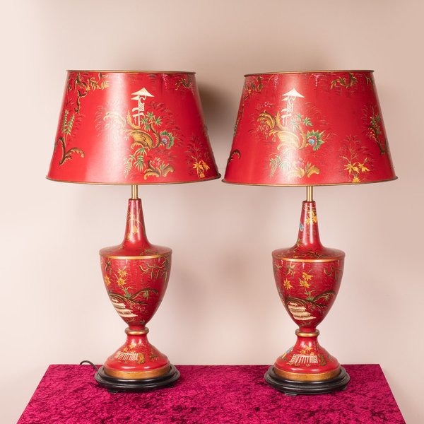 Pair Of Chinoiserie Style Table Lamps