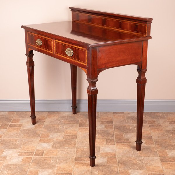 Edwardian Inlaid Mahogany 2 Drawer Side Table