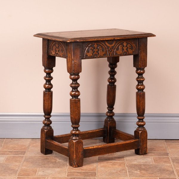 Carved Oak Joint Stool