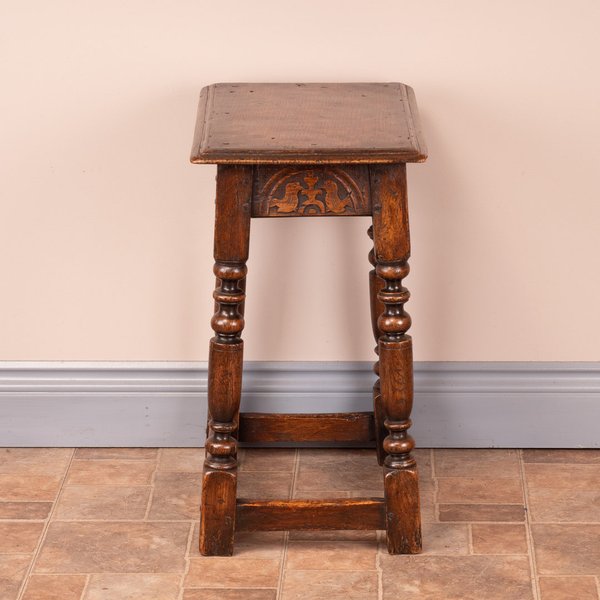 Carved Oak Joint Stool