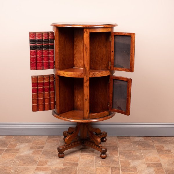 Oak Revolving Bookcase