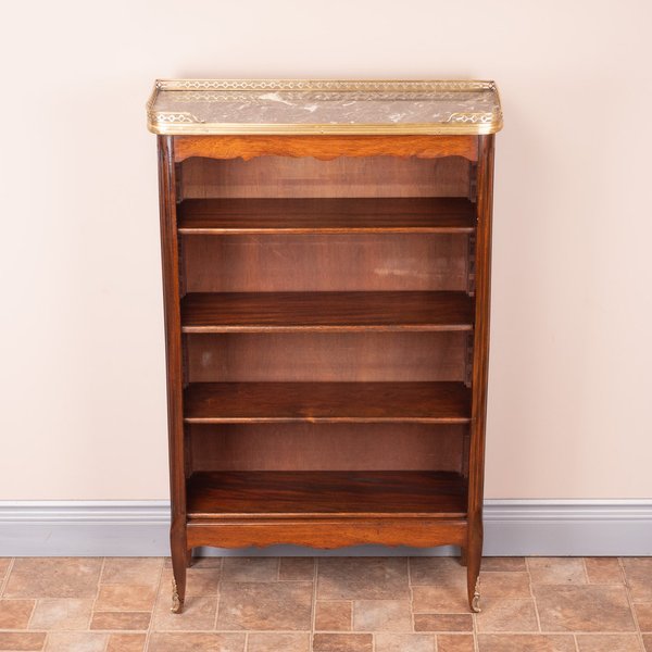 French Open Bookcase With Marble Top