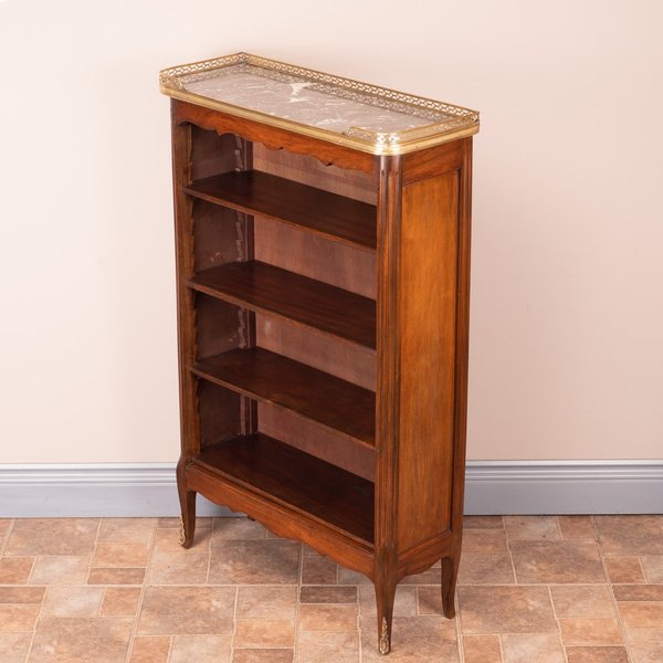 French Open Bookcase With Marble Top