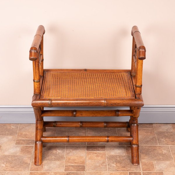 Bamboo Hall Bench With Cane Seat