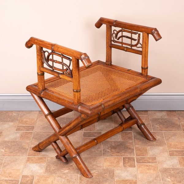 Bamboo Hall Bench With Cane Seat