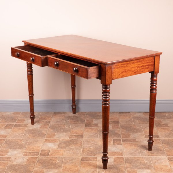 19thC Mahogany Two Drawer Side Table