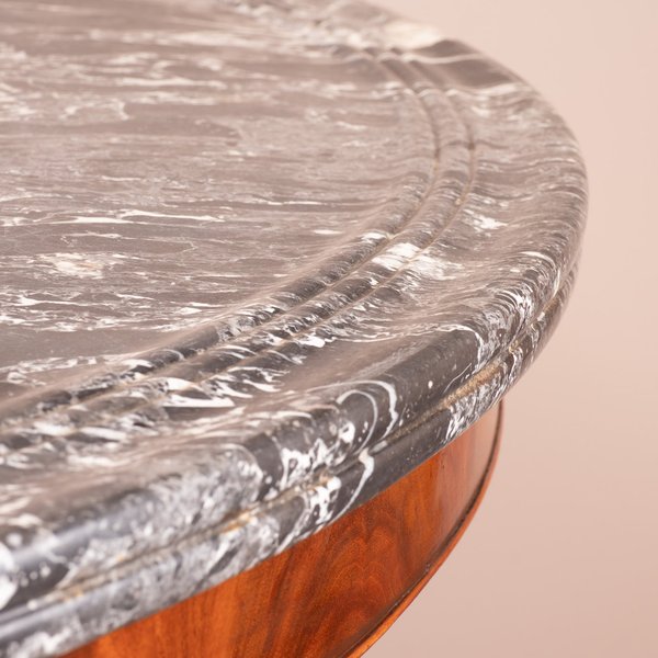 19thC French Mahogany Gueridon Marble Topped Table
