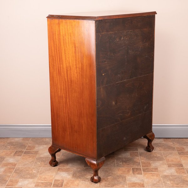 Serpentine Fronted Tall Mahogany Chest Of Drawers