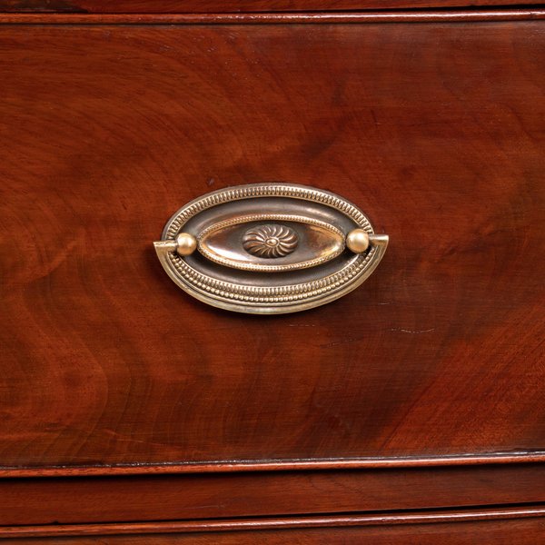 19thC Mahogany Bow Fronted Chest Of Drawers