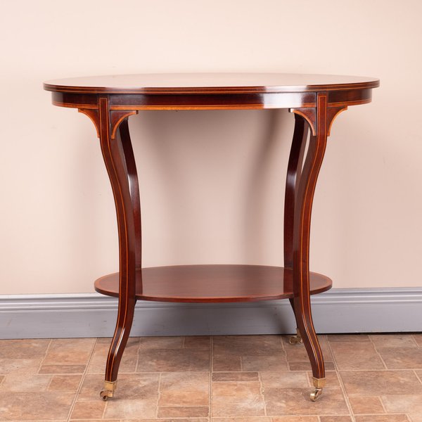 Good Quality Edwardian Inlaid Oval Mahogany Occasional Table