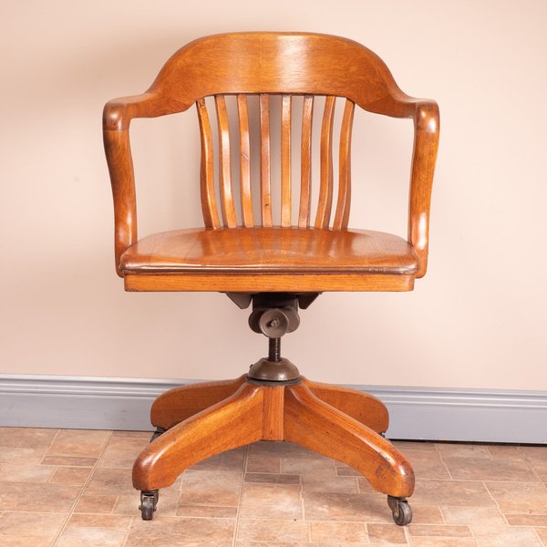 Oak Revolving Office Desk Chair