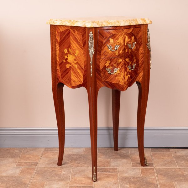 Pair of French Marquetry Bedsides