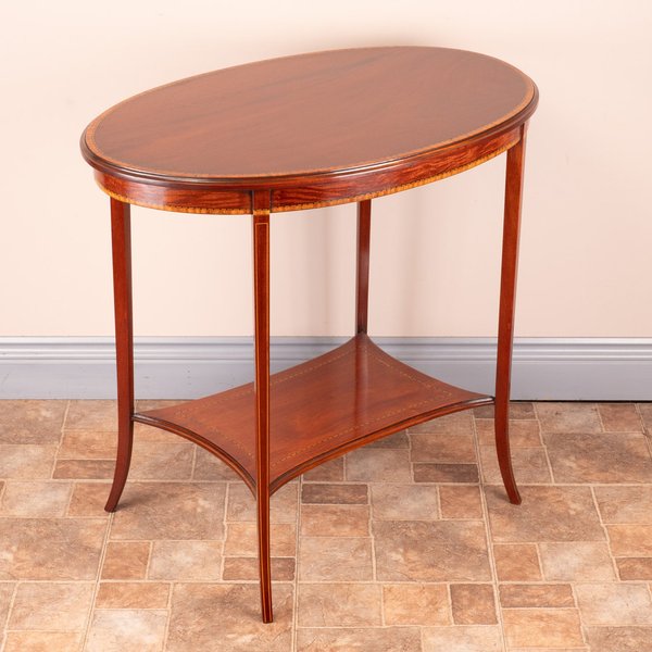 Edwardian Oval Inlaid Mahogany Occasional Table