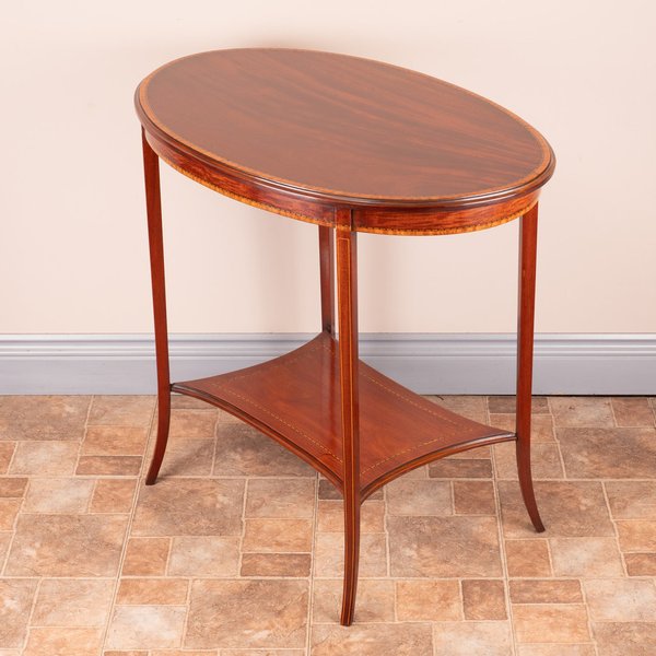 Edwardian Oval Inlaid Mahogany Occasional Table