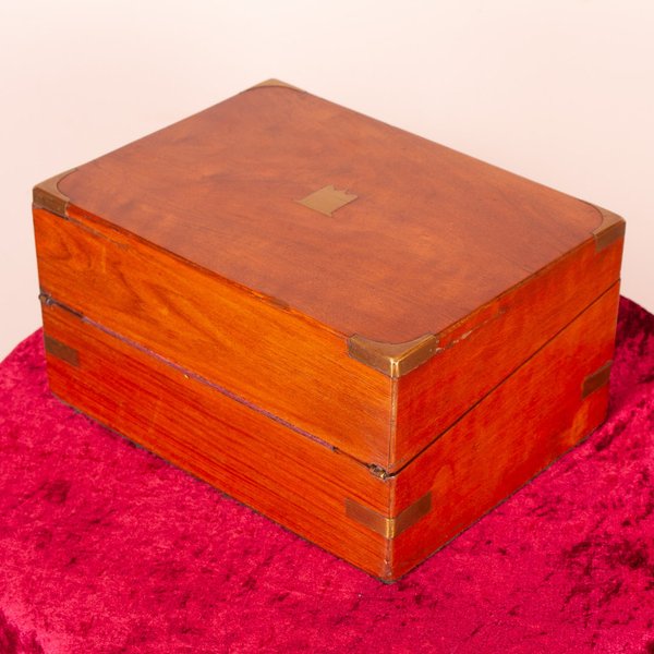 Walnut Brass Bound Writing Box